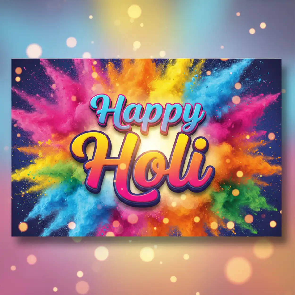 Free Download Happy Holi Greeting Card Festive Banner Style - High Quality Happy Holi Greeting Card Design 2026 Image