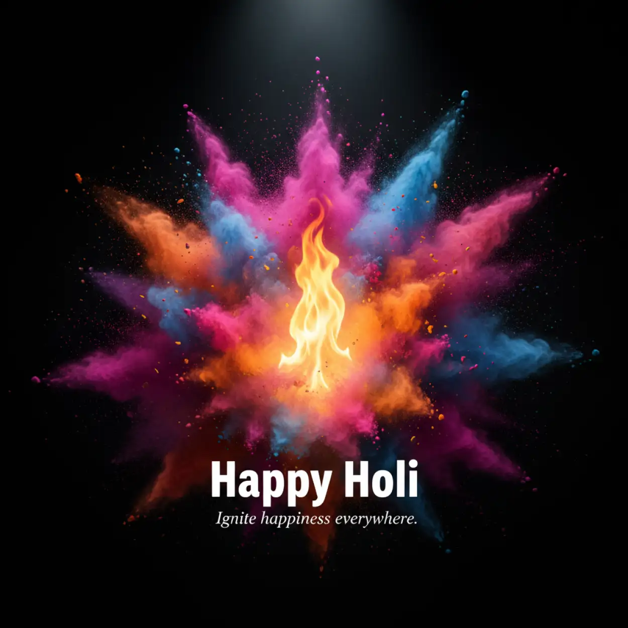 Free Download Happy Holi Greeting Card Holika Dahan Theme - High Quality Happy Holi Greeting Card Design 2026 Image