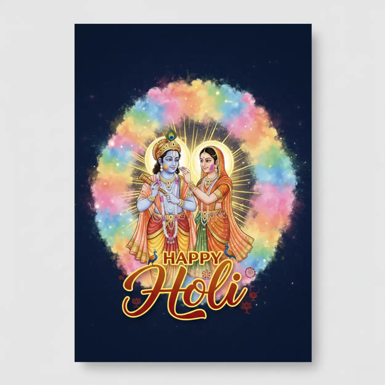 happy holi greeting card kids friendly design