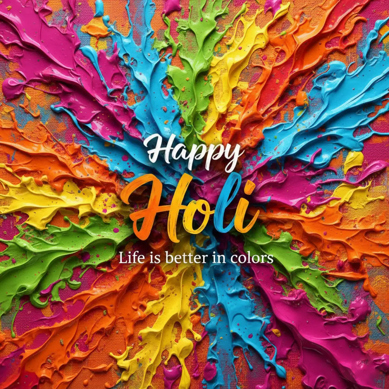 Free Download Happy Holi Greeting Card Vibrant Color Splash - High Quality Happy Holi Greeting Card Design 2026 Background Image
