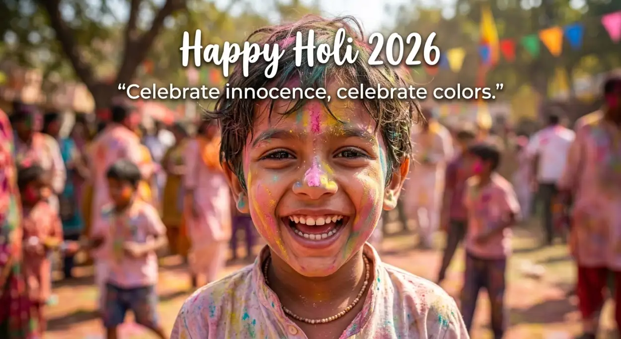 Free Download Happy Holi Wishes 2026 Cute Wishes For Kids - High Quality Happy Holi Wishes 2026 Image