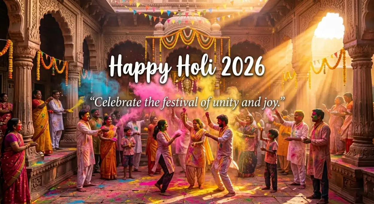 Free Download Happy Holi Wishes 2026 Family Celebration Message Ideas - High Quality Happy Holi Wishes 2026 Image