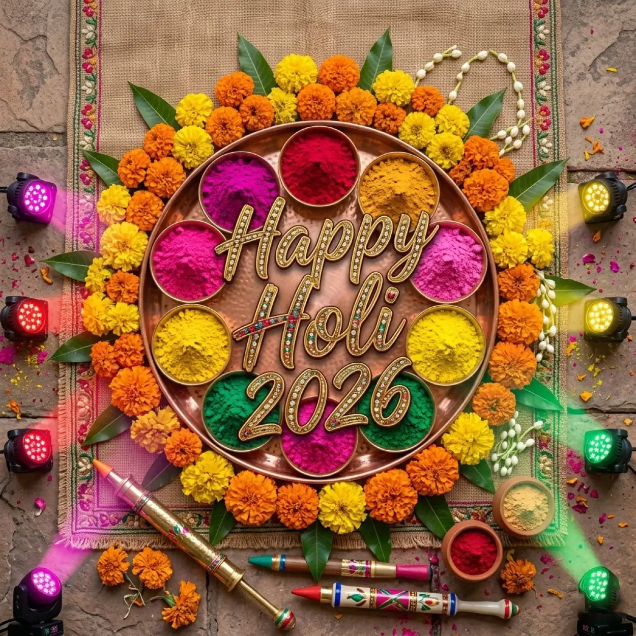 happy holi wishes 2026 festival frame