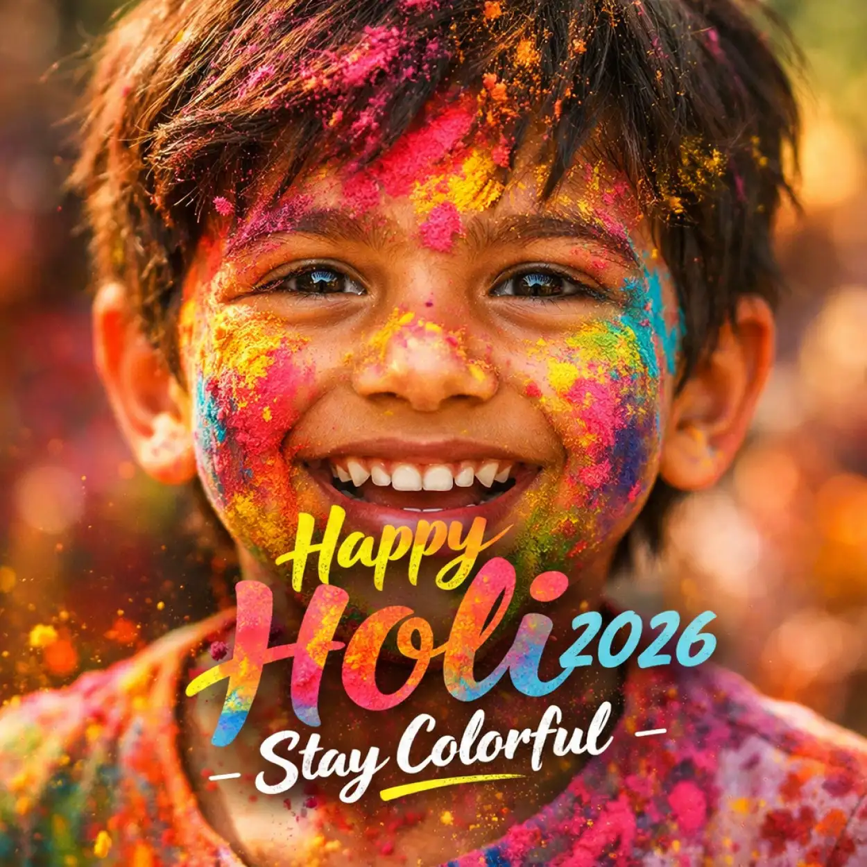 happy holi wishes 2026 kids greeting