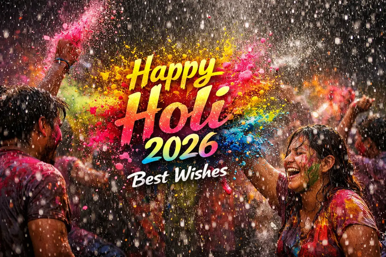 happy holi wishes 2026 stylish font text