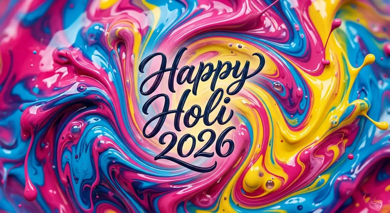 Free Download Happy Holi Wishes 2026 Stylish Text For Greeting Card Design - High Quality Happy Holi Wishes 2026 Image