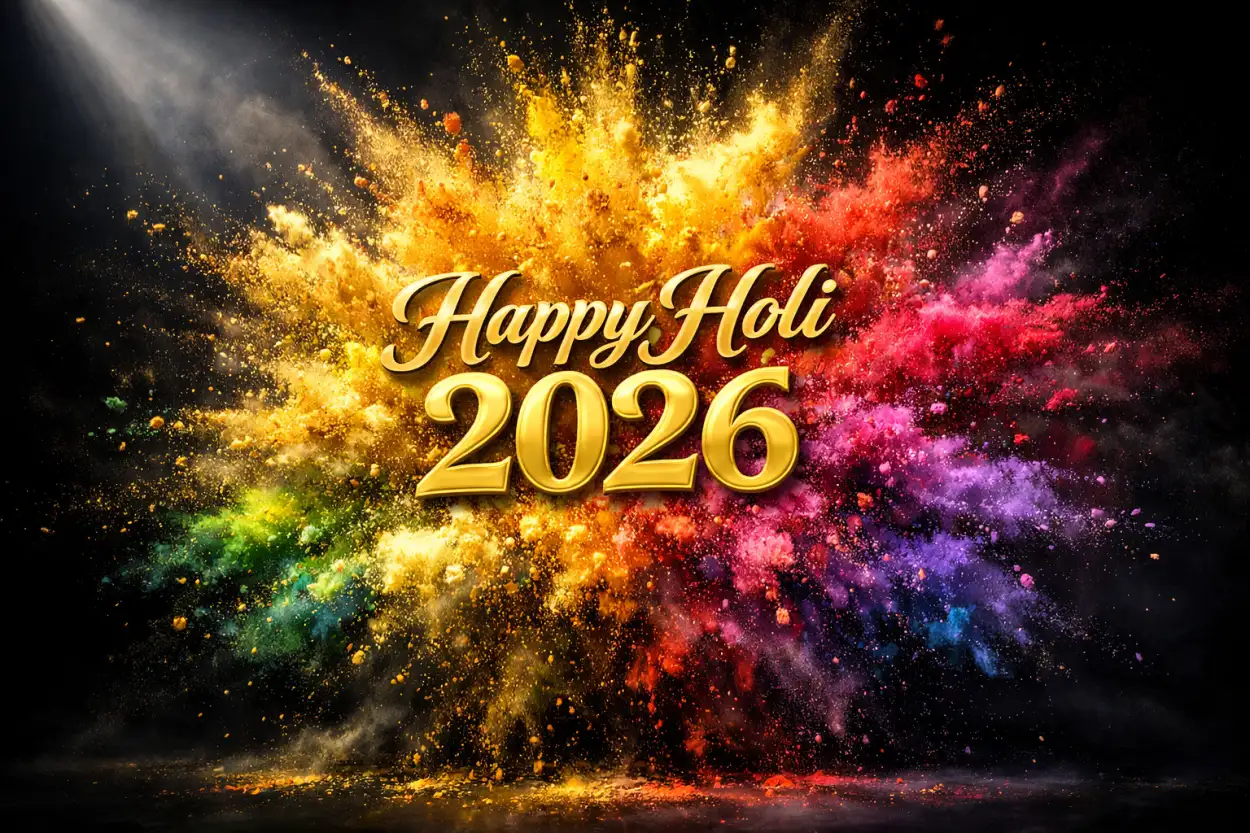 happy holi wishes 2026 vibrant hd background