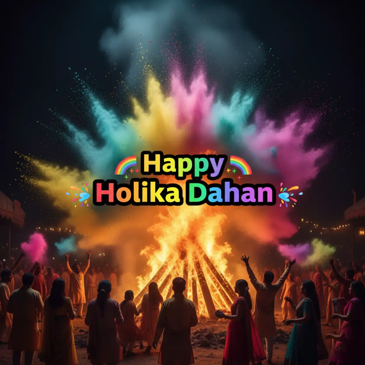 happy holika dahan colorful festival poster