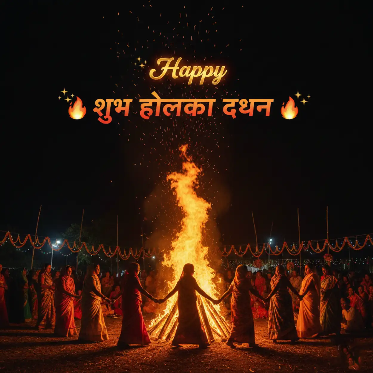 Free Download Happy Holika Dahan Festival Fire Flames Photo - High Quality Happy Holika Dahan Image