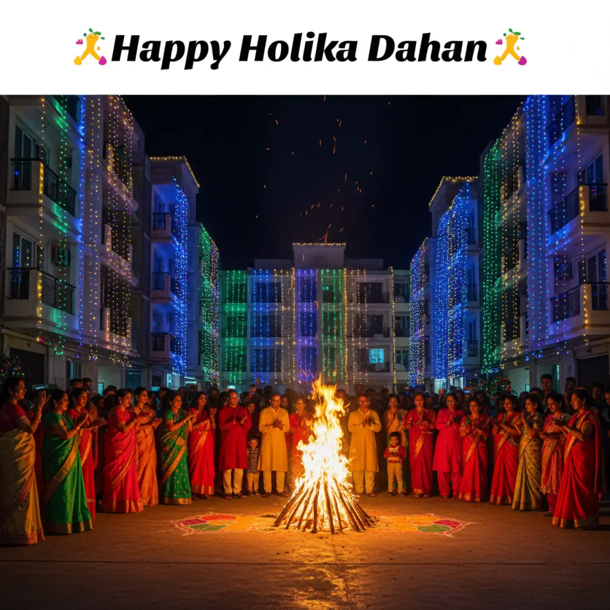 happy holika dahan festival night photo