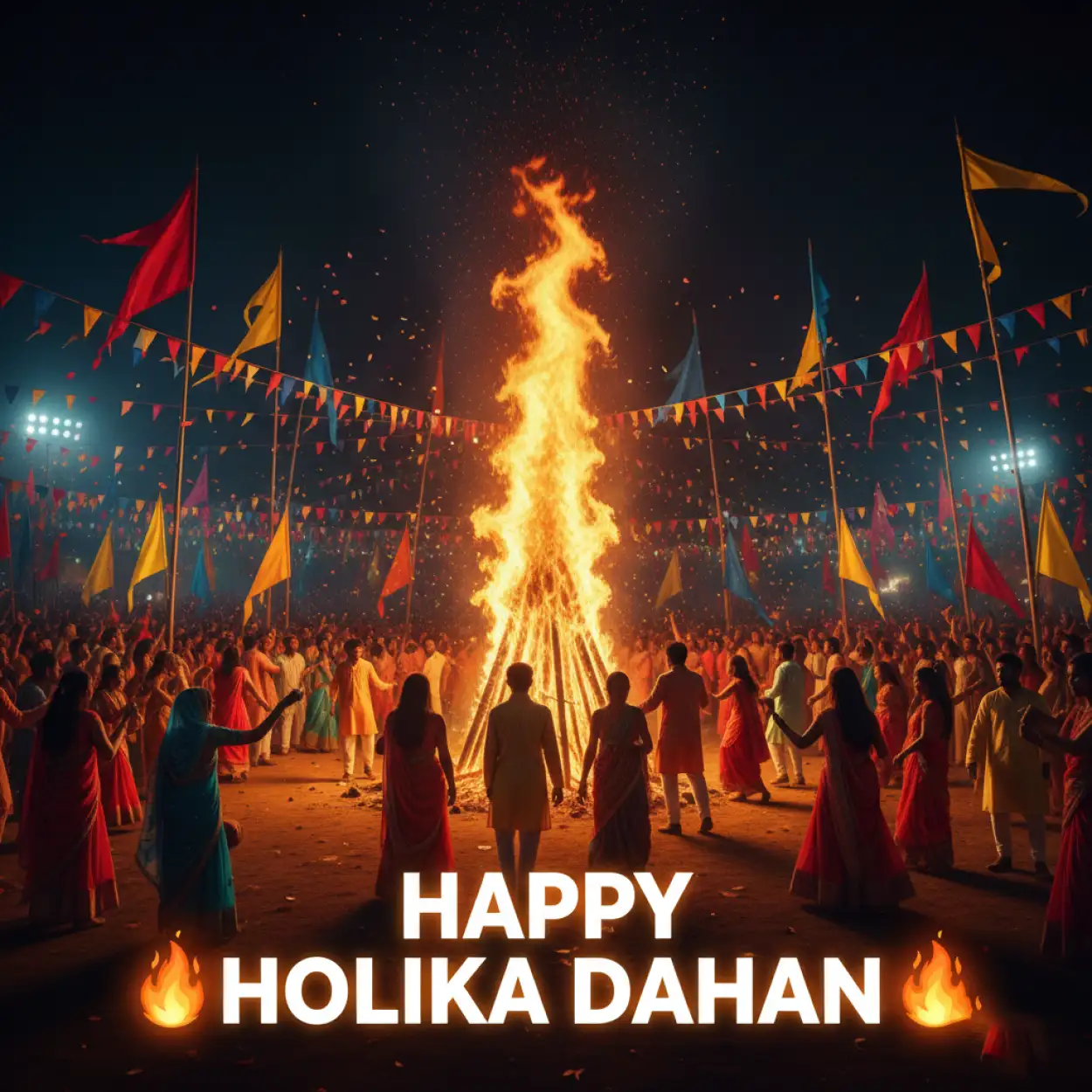Free Download Happy Holika Dahan Festival Poster Hd - High Quality Happy Holika Dahan Image