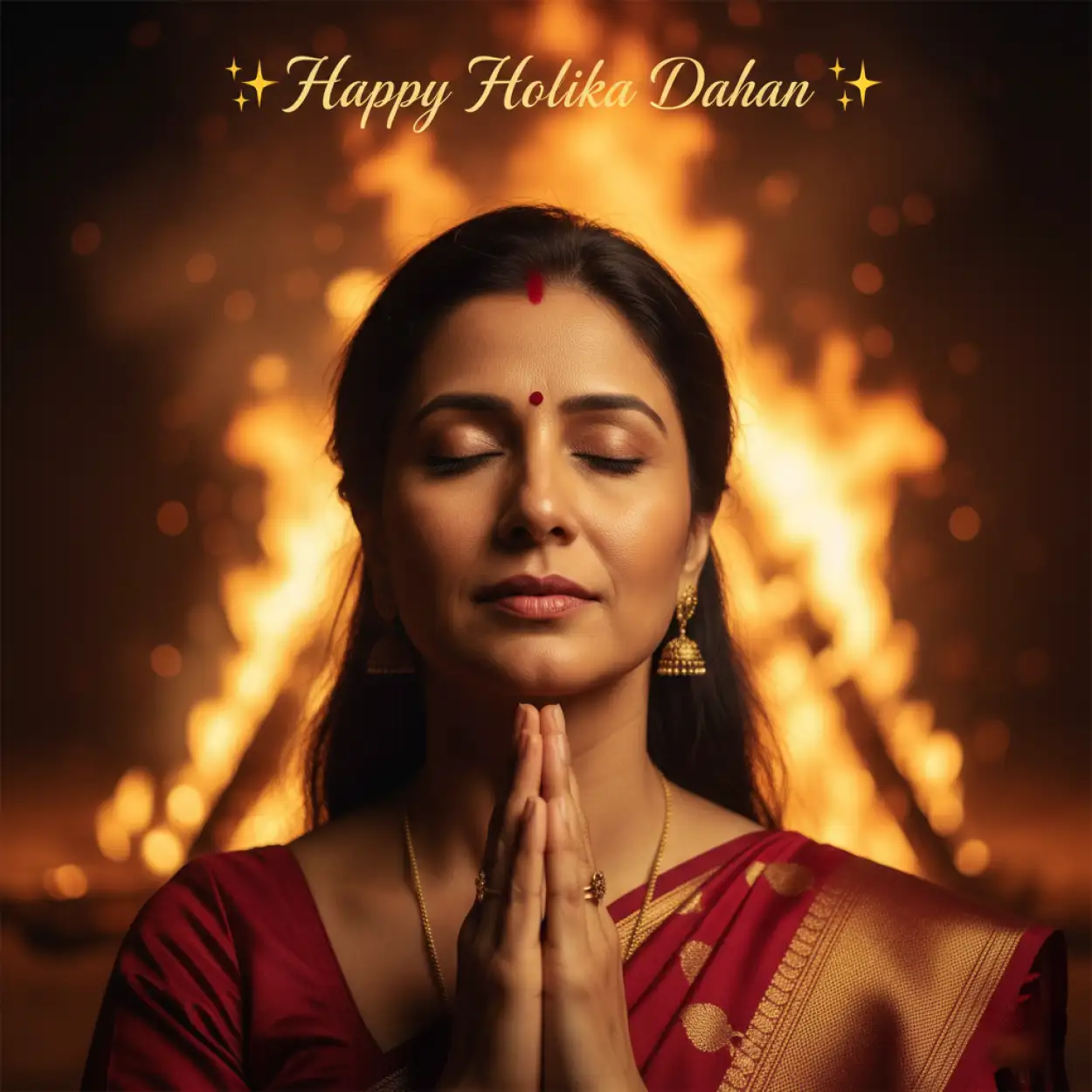 Free Download Happy Holika Dahan Greeting Poster Hd - High Quality Happy Holika Dahan Image