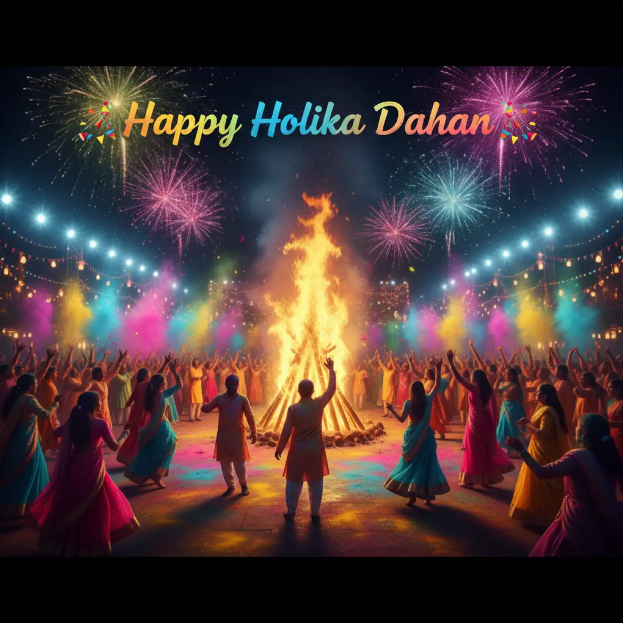Free Download Happy Holika Dahan Stylish Poster Background - High Quality Happy Holika Dahan Background Image