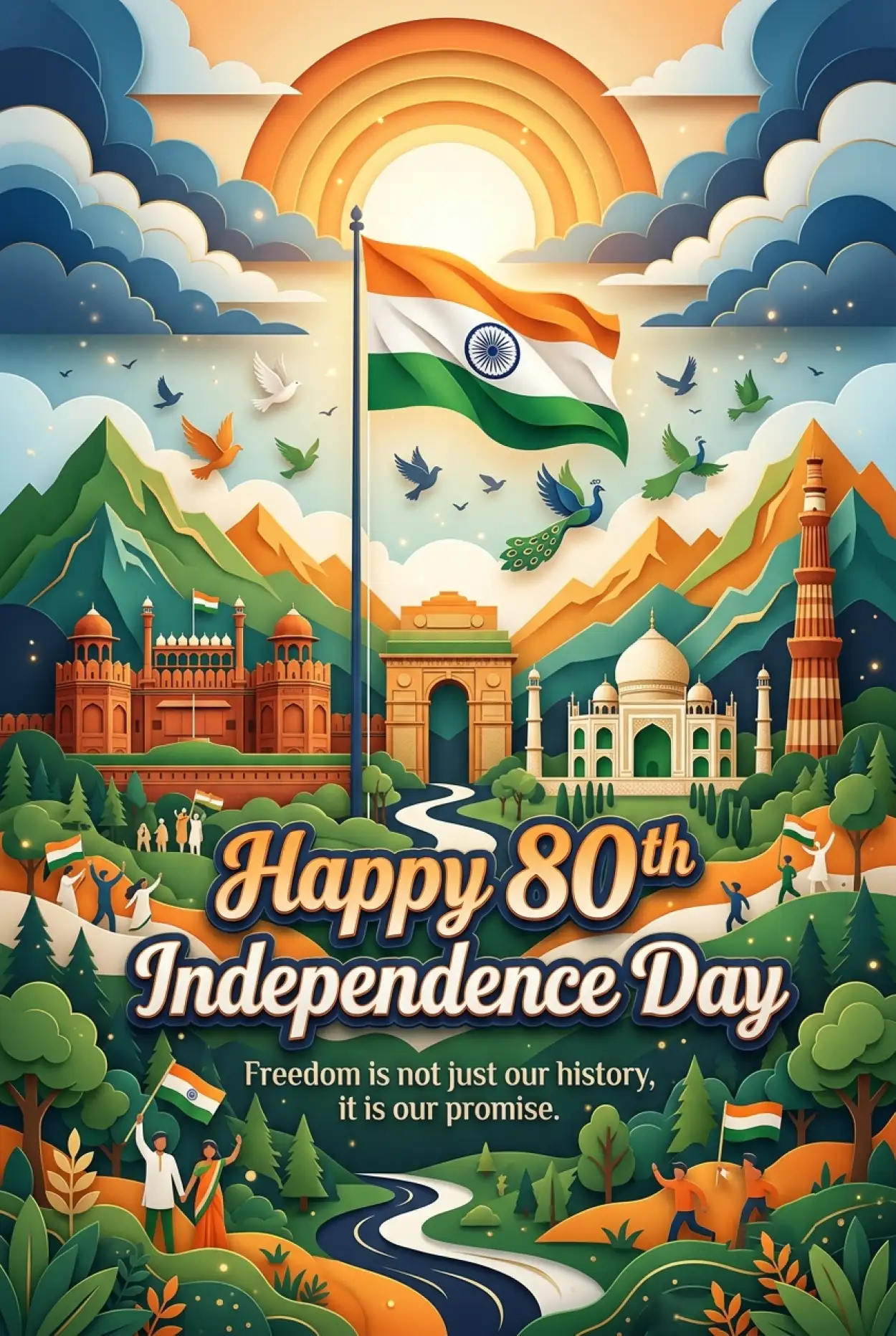 Free Download Happy Independence Day 2026 Ecard - High Quality Happy Independence Day 2026 Image