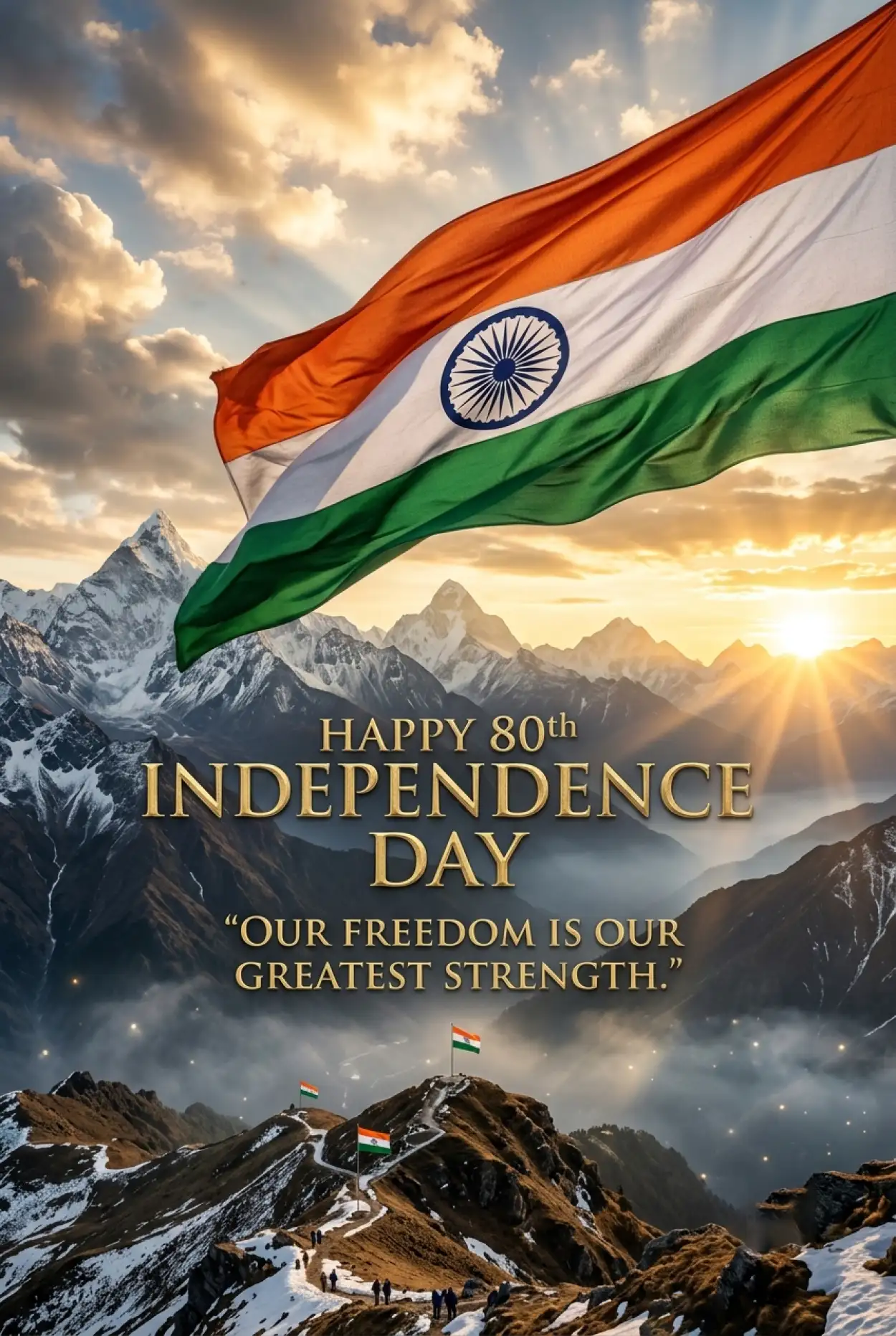 Free Download Happy Independence Day 2026 Indian Flag Poster - High Quality Happy Independence Day 2026 Image