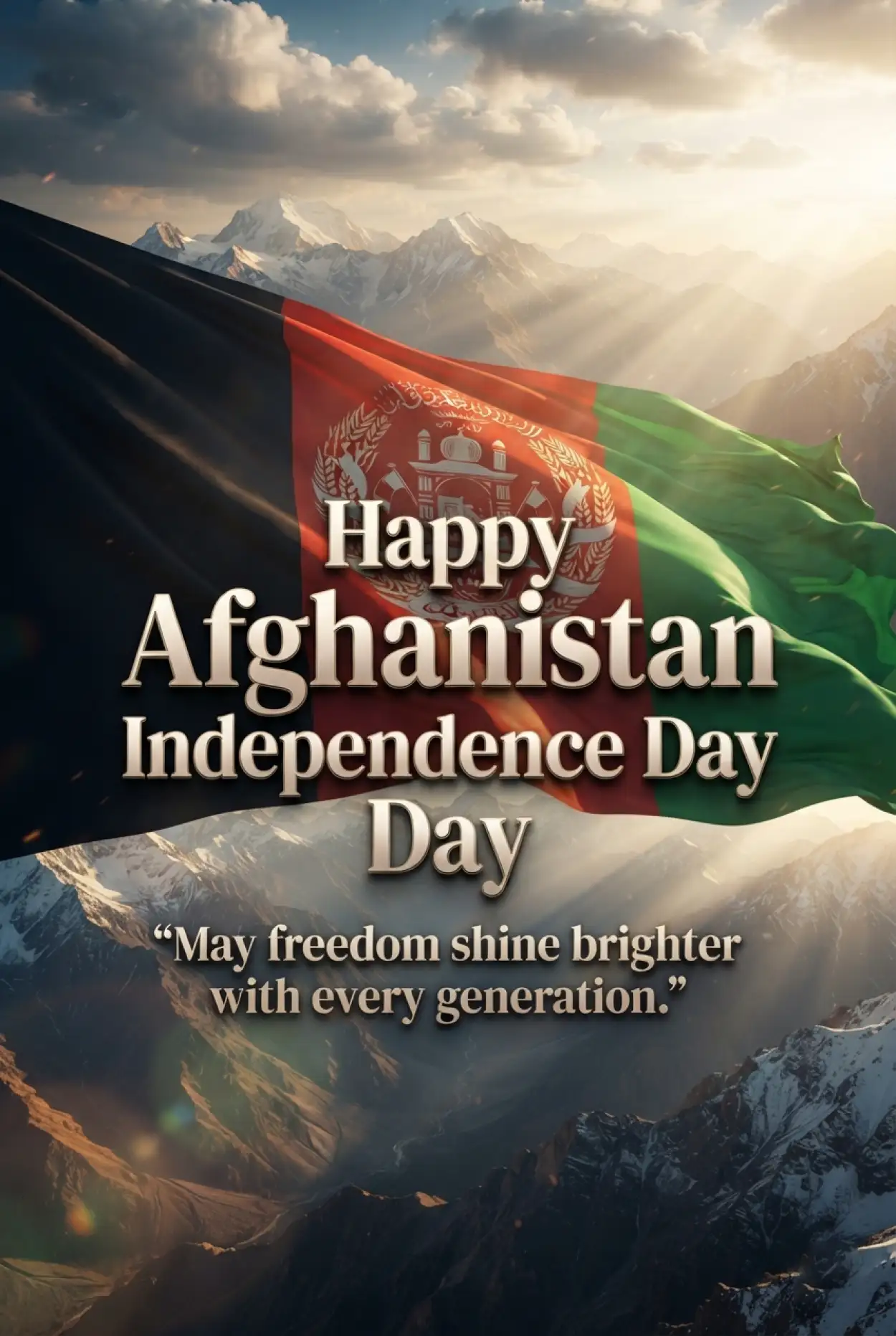 Free Download Happy Independence Day Afghanistan Shareable Social Media Image - High Quality Afghan Independence Day 2026 Image