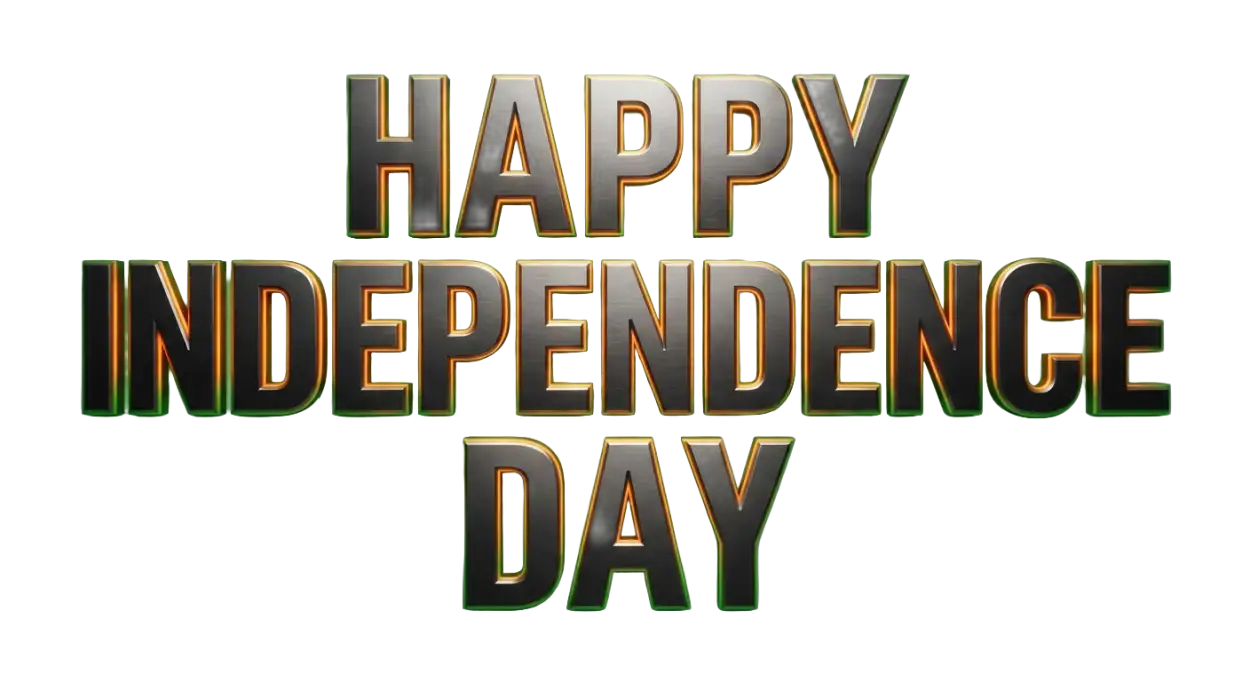 Free Download Happy Independence Day Golden Text Png - High Quality Happy Independence Day Png 2026 Transparent PNG