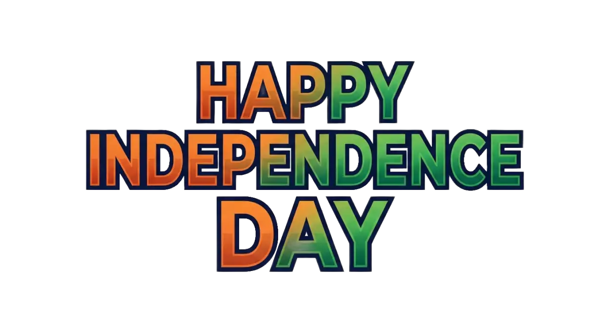 Free Download Happy Independence Day Text Png - High Quality Happy Independence Day Png 2026 Transparent PNG