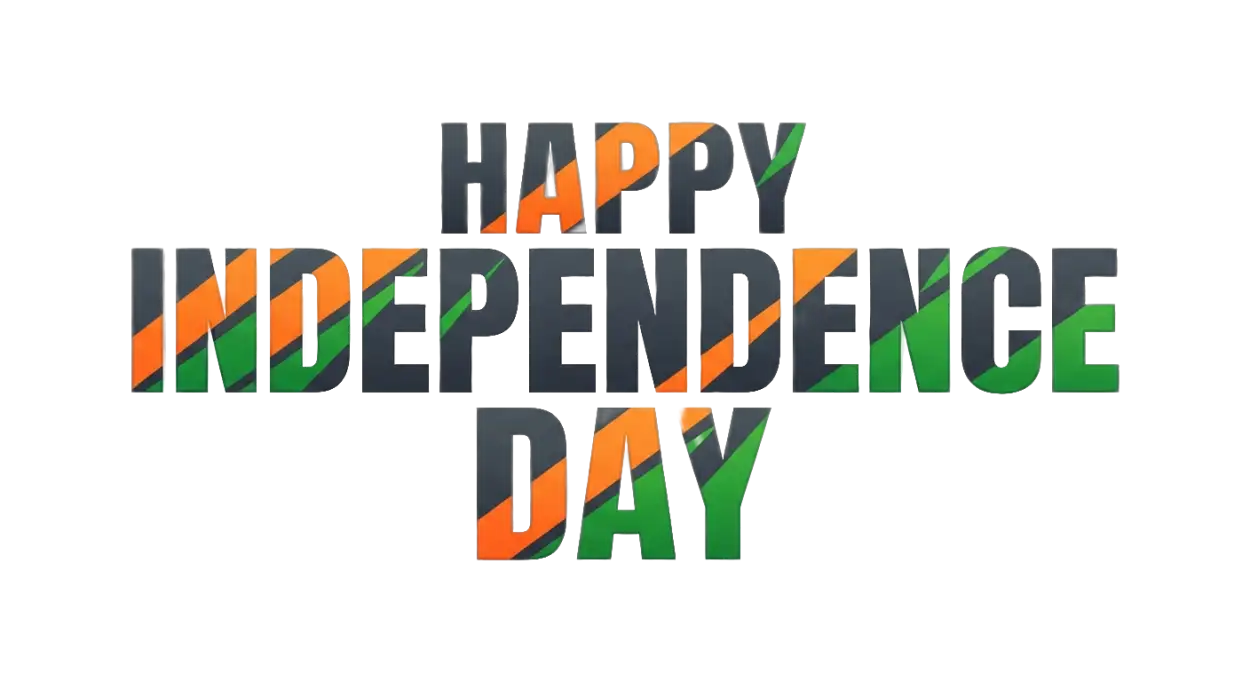 Free Download Happy Independence Day Tricolor Text Png - High Quality Happy Independence Day Png 2026 Transparent PNG