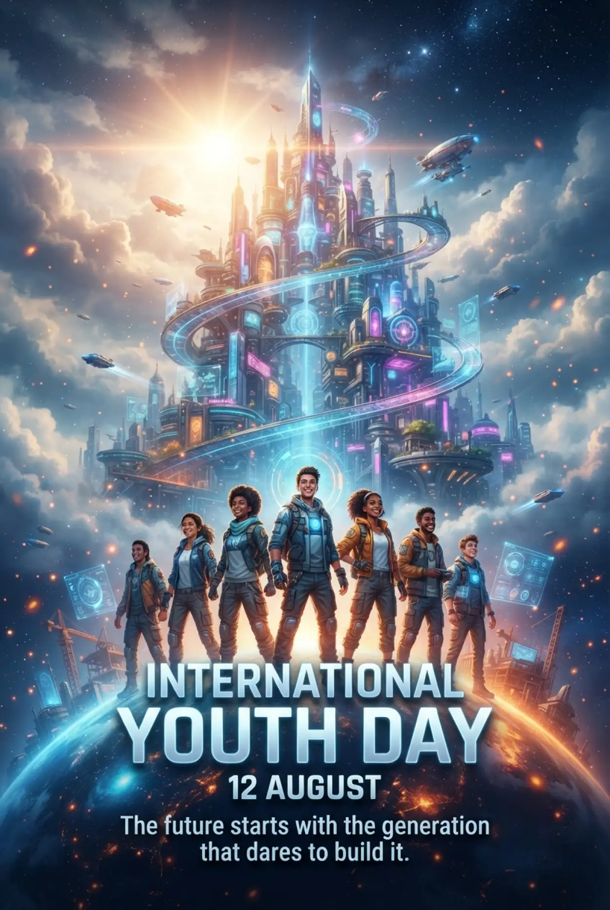Free Download Happy International Youth Day 2026 Poster - High Quality International Youth Day 2026 Image