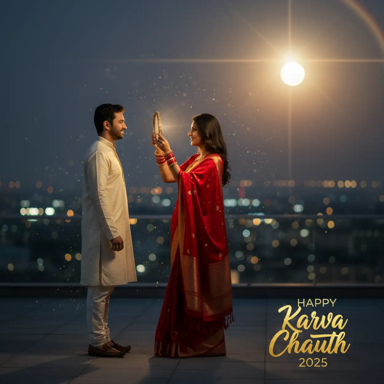 happy karva chauth 2025 ai prompt for poster design