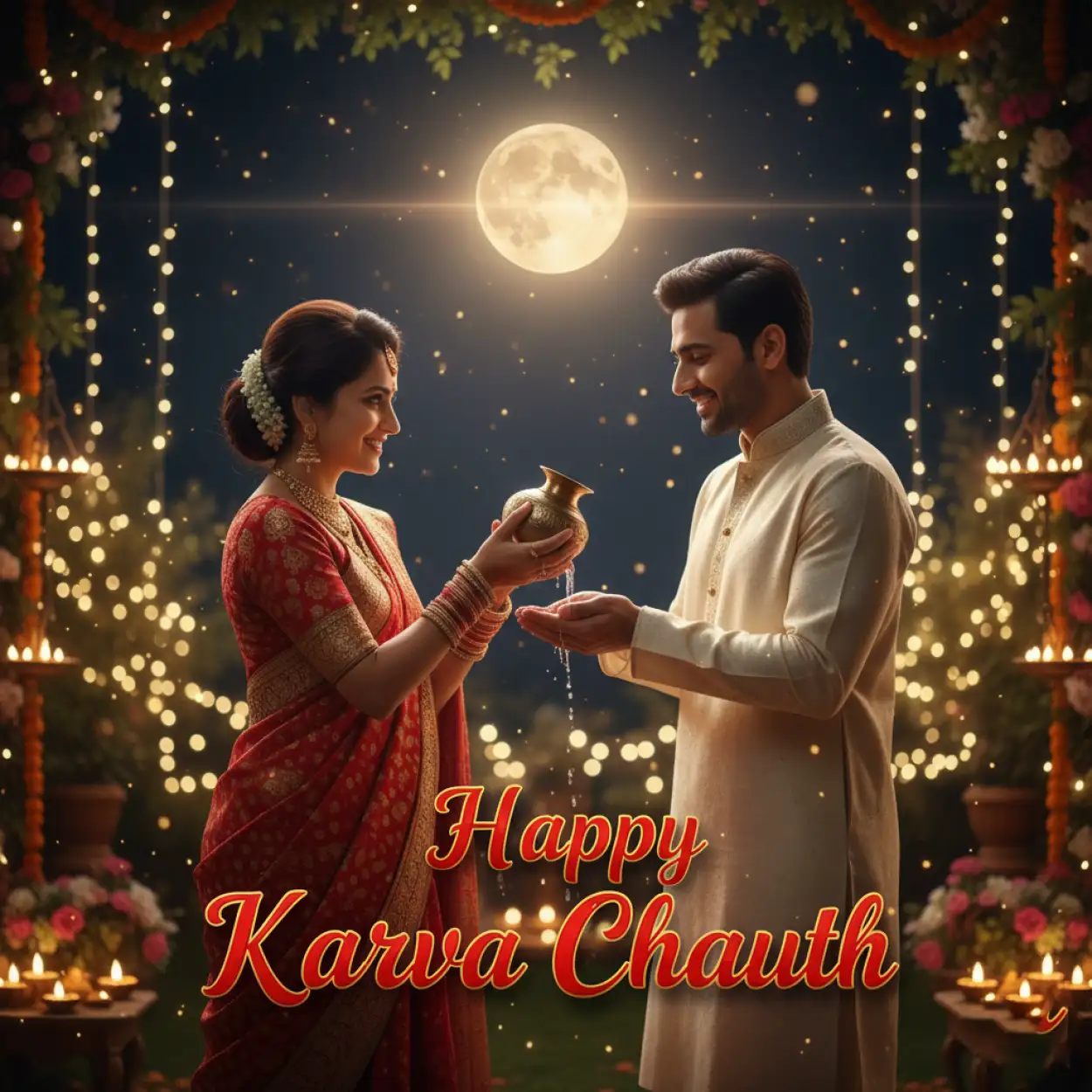 Free Download Happy Karva Chauth Devotional Greeting Card - High Quality Happy Karva Chauth Background