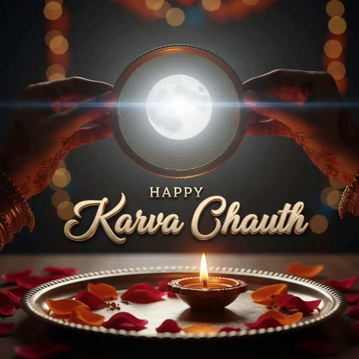 Free Download Happy Karva Chauth Greeting Card Online - High Quality Happy Karva Chauth Background