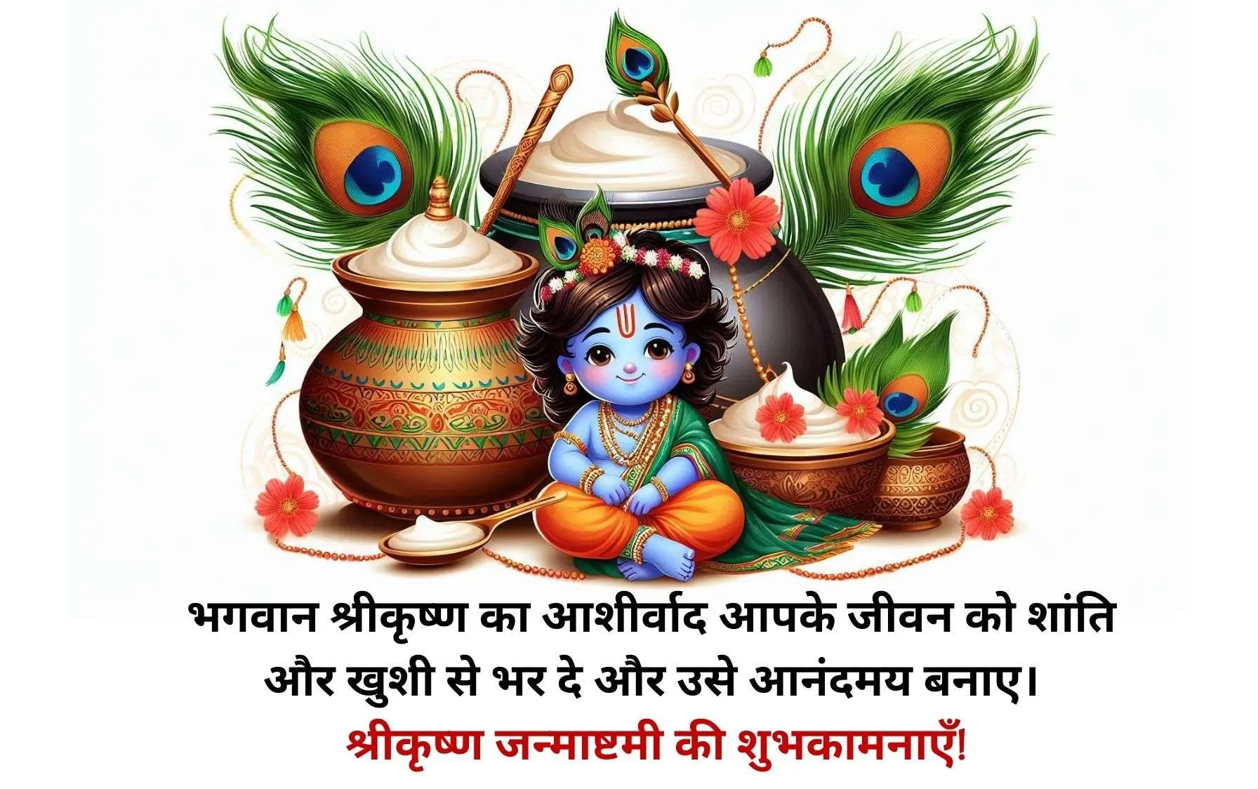 happy krishna janmashtami 2024 greeting card images download