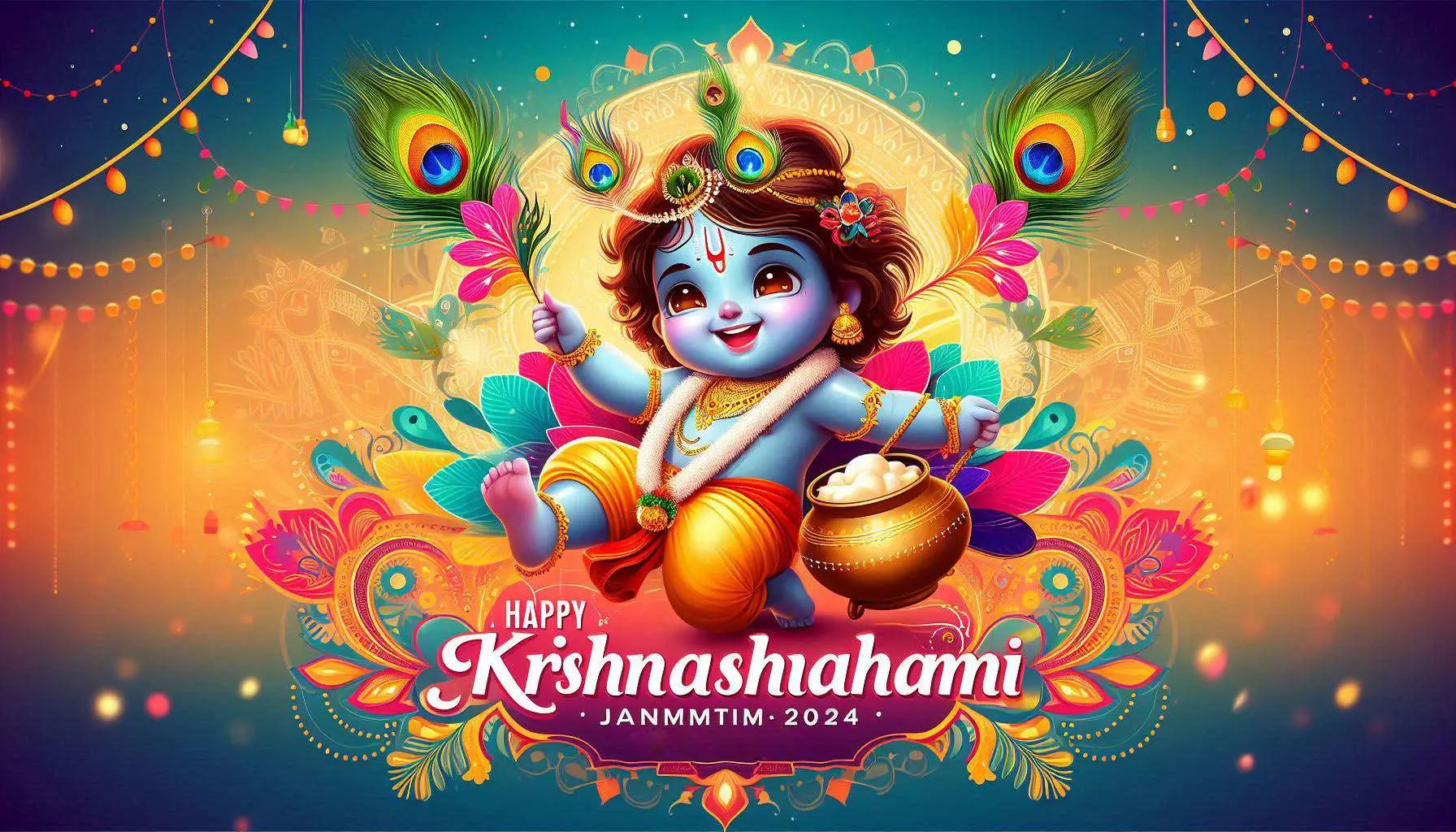 happy krishna janmashtami 2024 wishes with divine quotes and photos