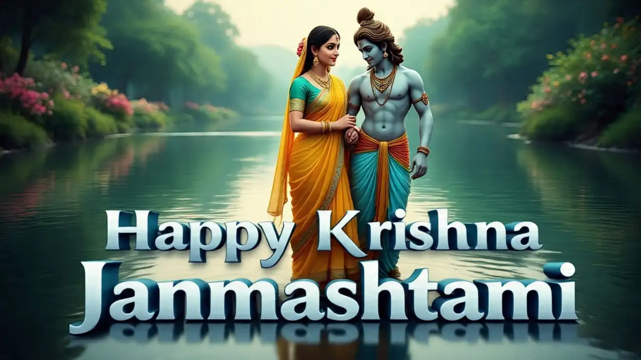 happy krishna janmashtami 2025 greeting card design free