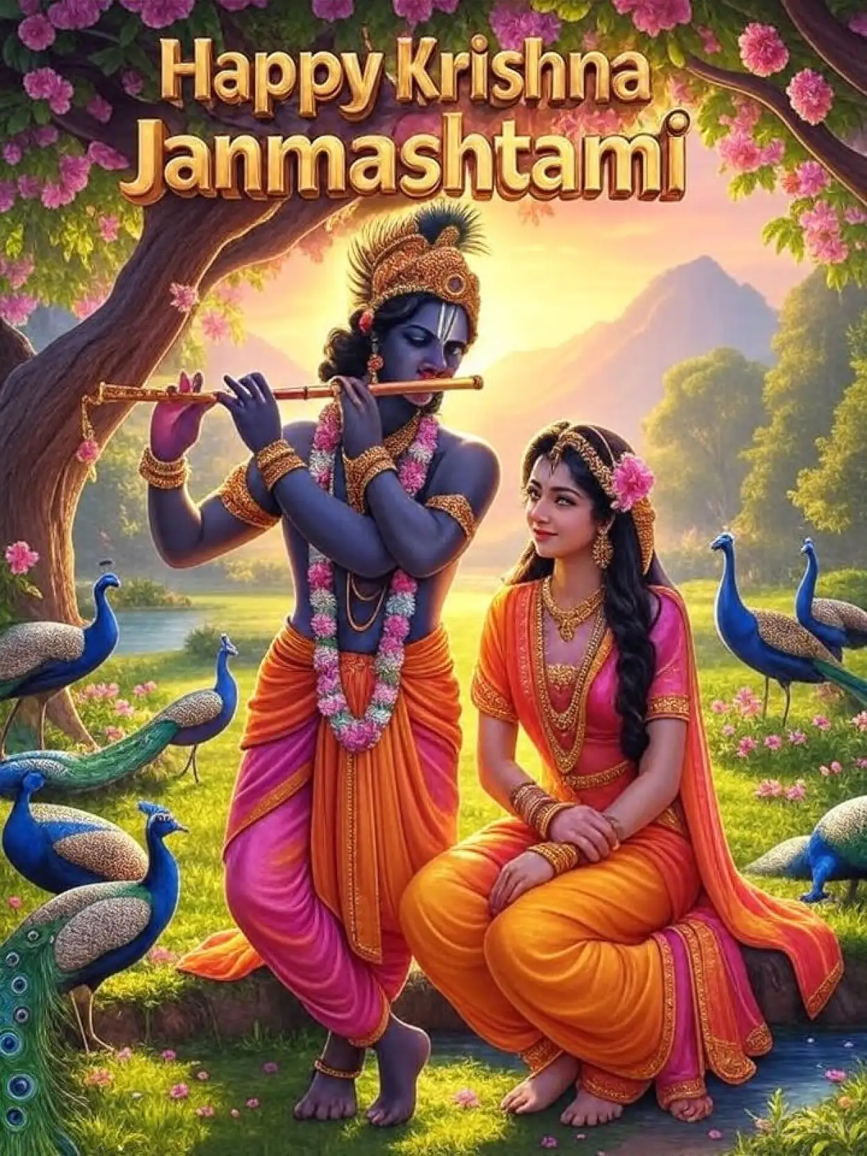 happy krishna janmashtami 2025 hd wallpaper