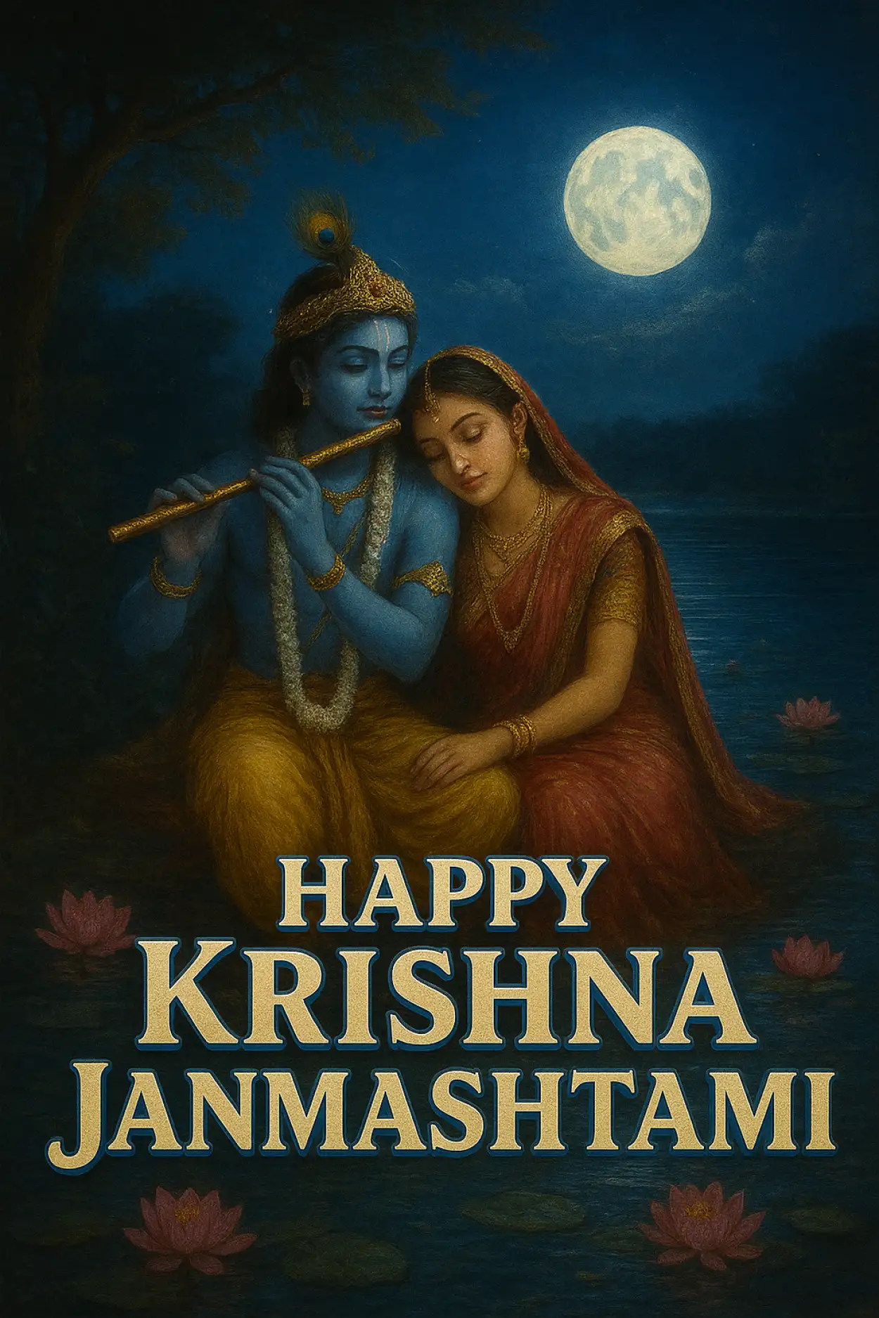 happy krishna janmashtami 2025 poster design free