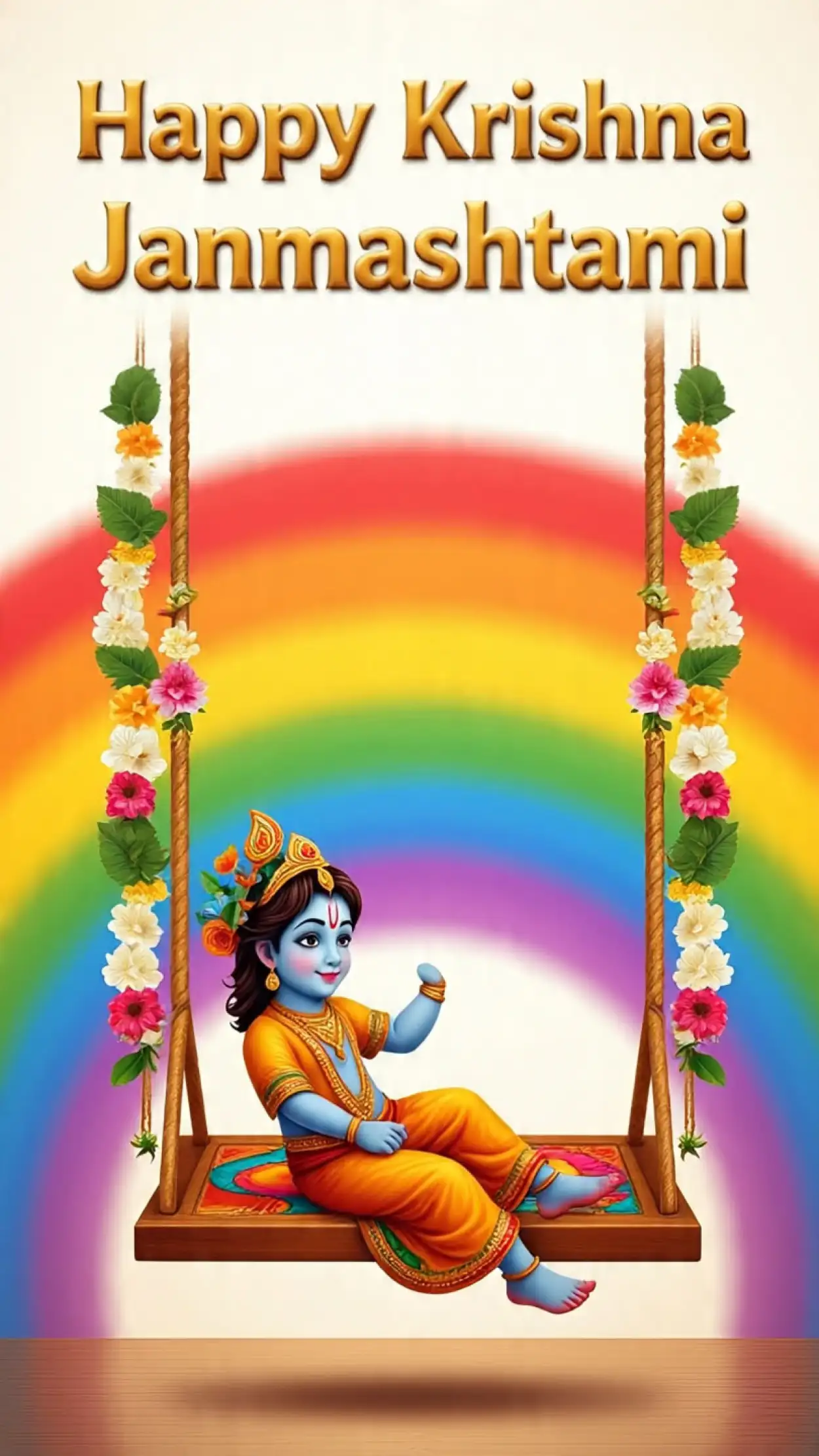 happy krishna janmashtami 2025 poster in english
