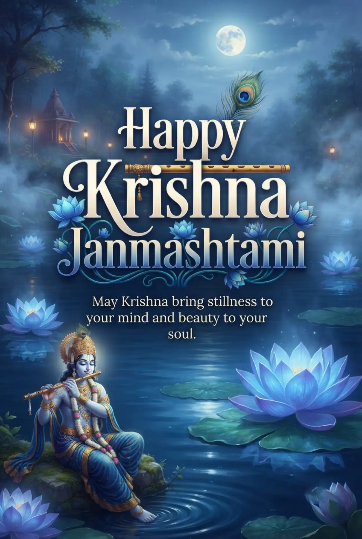 Free Download Happy Krishna Janmashtami 2026 Shareable Greeting Images - High Quality Happy Krishna Janmashtami 2026 Image
