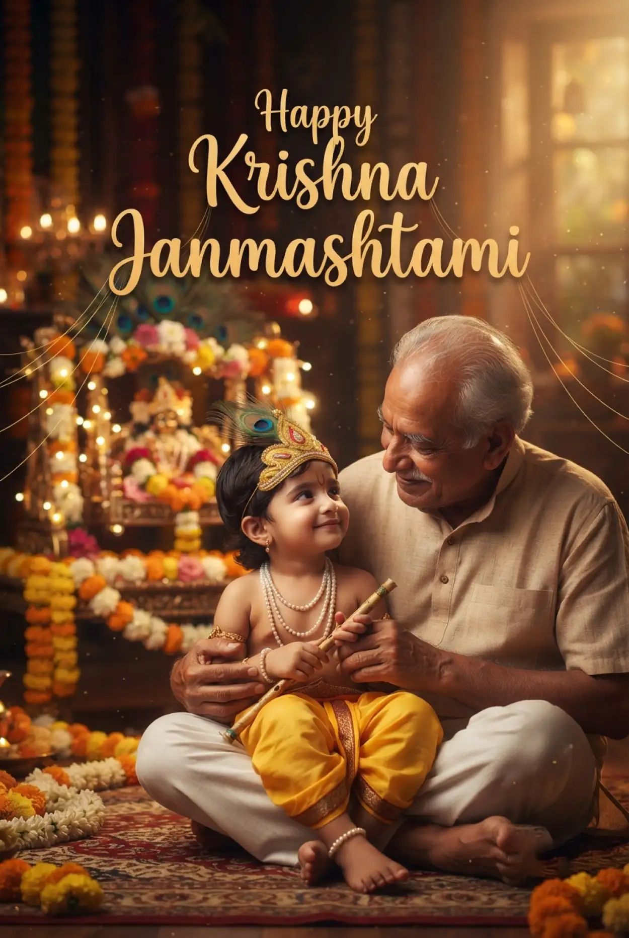 Free Download Happy Krishna Janmashtami Greetings For Father - High Quality Happy Krishna Janmashtami Greetings Image