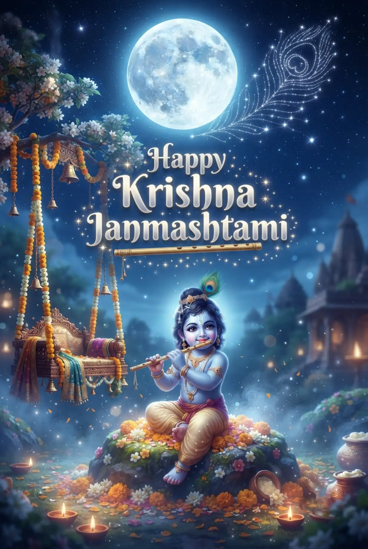 Free Download Happy Krishna Janmashtami Greetings Hd Images 2 - High Quality Happy Krishna Janmashtami Greetings Image
