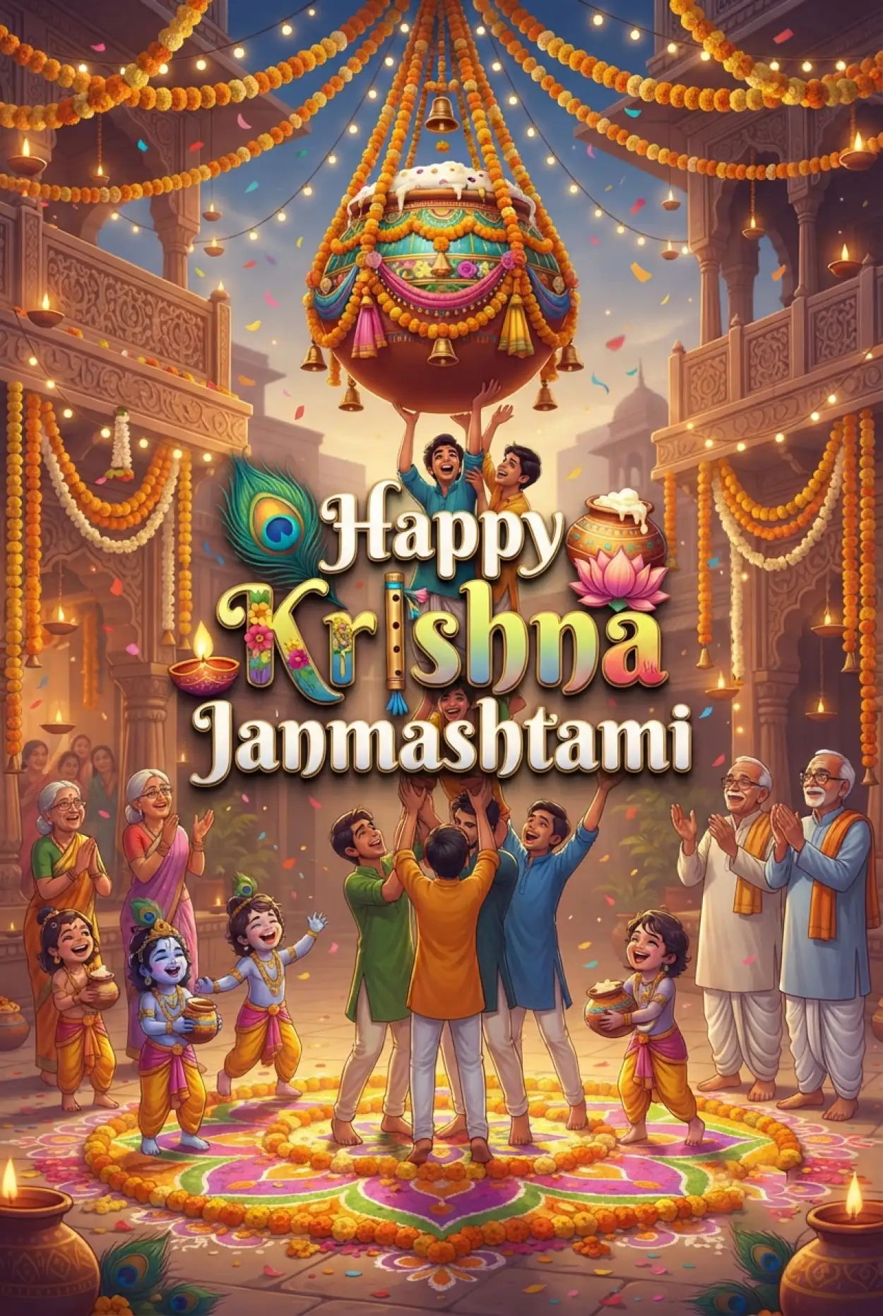 Free Download Happy Krishna Janmashtami Greetings Social Posts - High Quality Happy Krishna Janmashtami Greetings Image