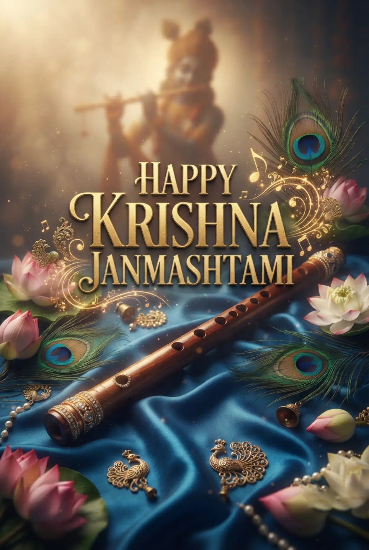 Free Download Happy Krishna Janmashtami Greetings With Blessings - High Quality Happy Krishna Janmashtami Greetings Image