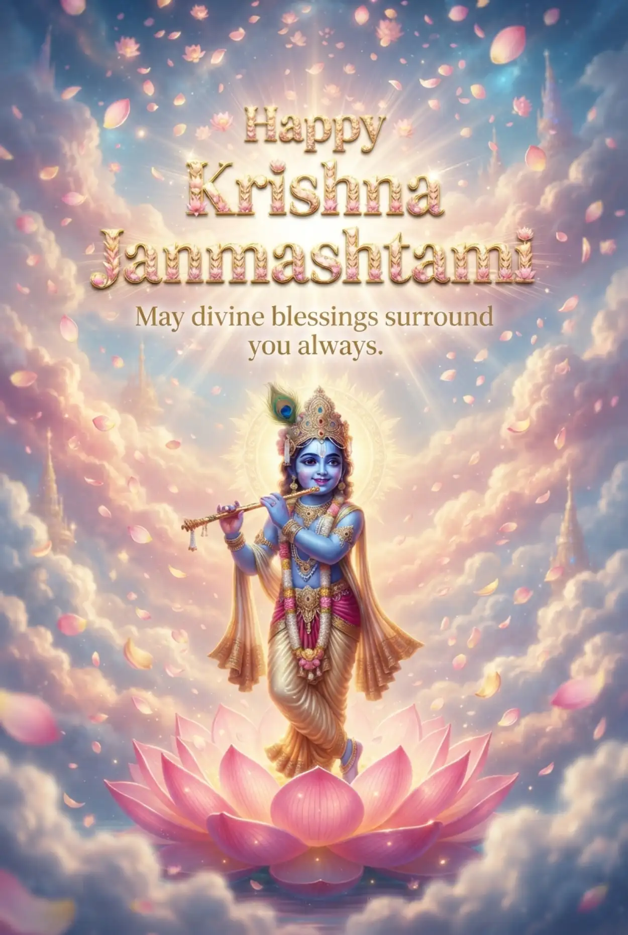 Free Download Happy Krishna Janmashtami Greetings With Devotional Messages - High Quality Happy Krishna Janmashtami Greetings Image