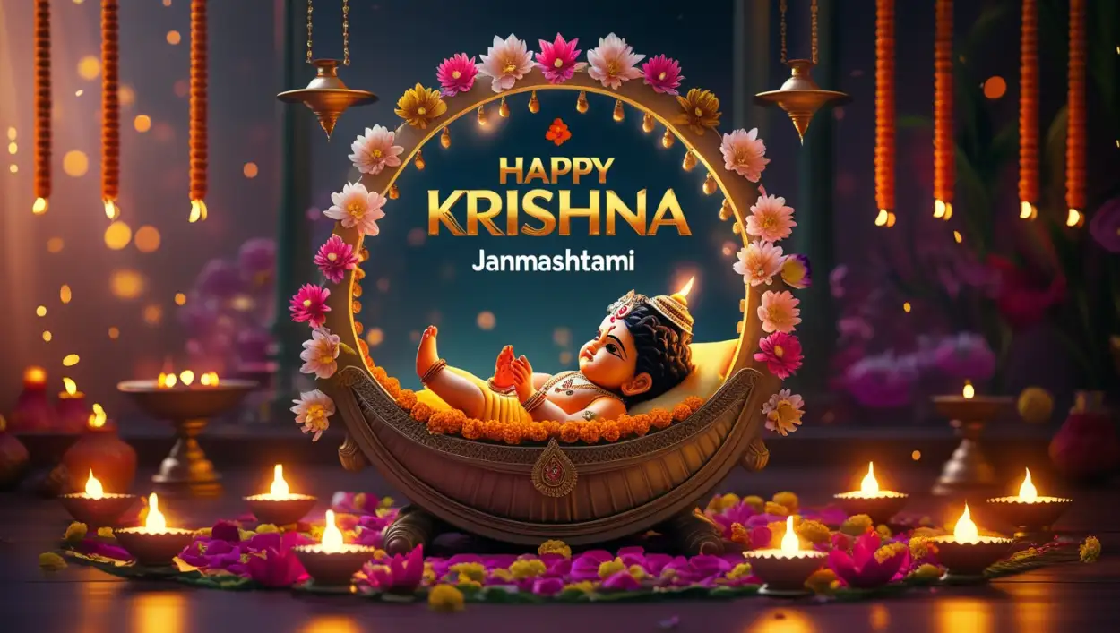 Free Download Happy Krishna Janmashtami Quotes In English - High Quality Happy Krishna Janmashtami Background