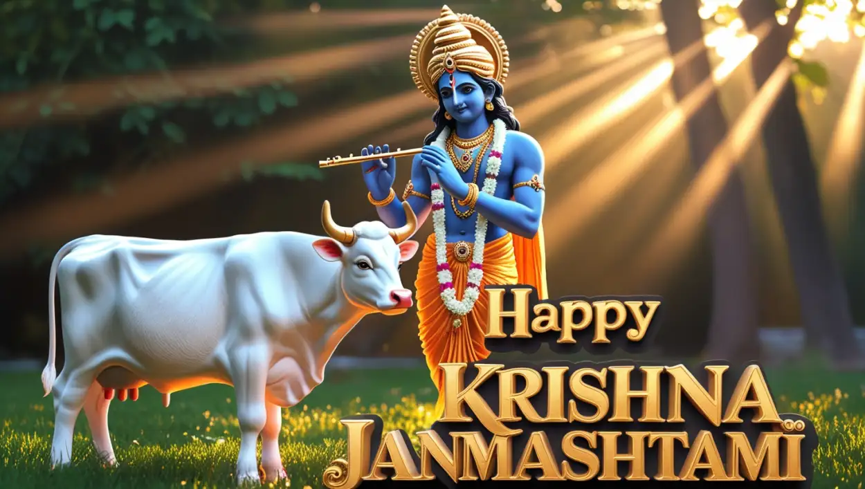 Free Download Happy Krishna Janmashtami Special Bhajan Lyrics - High Quality Happy Krishna Janmashtami Background