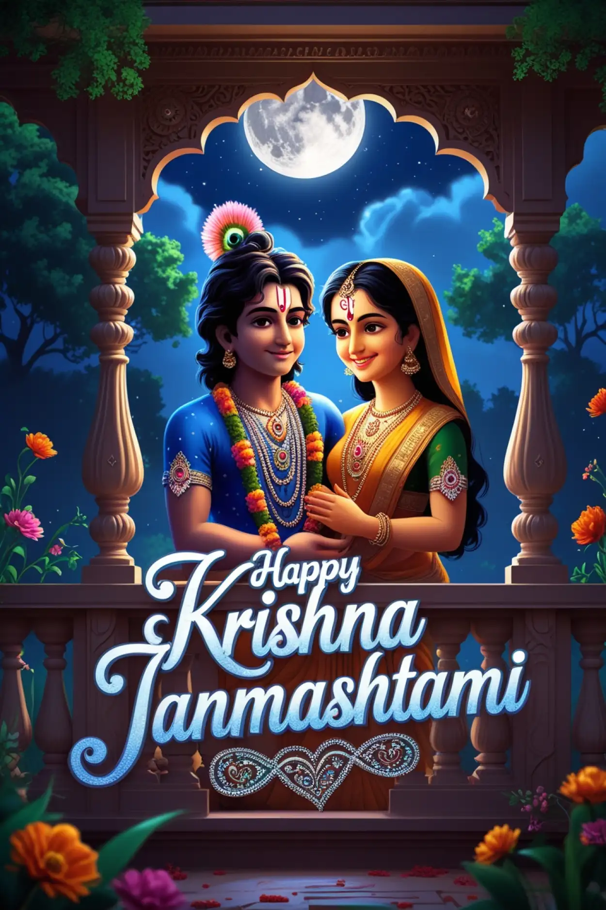 Free Download Happy Krishna Janmashtami Wishes With Flute Background - High Quality Happy Krishna Janmashtami Background