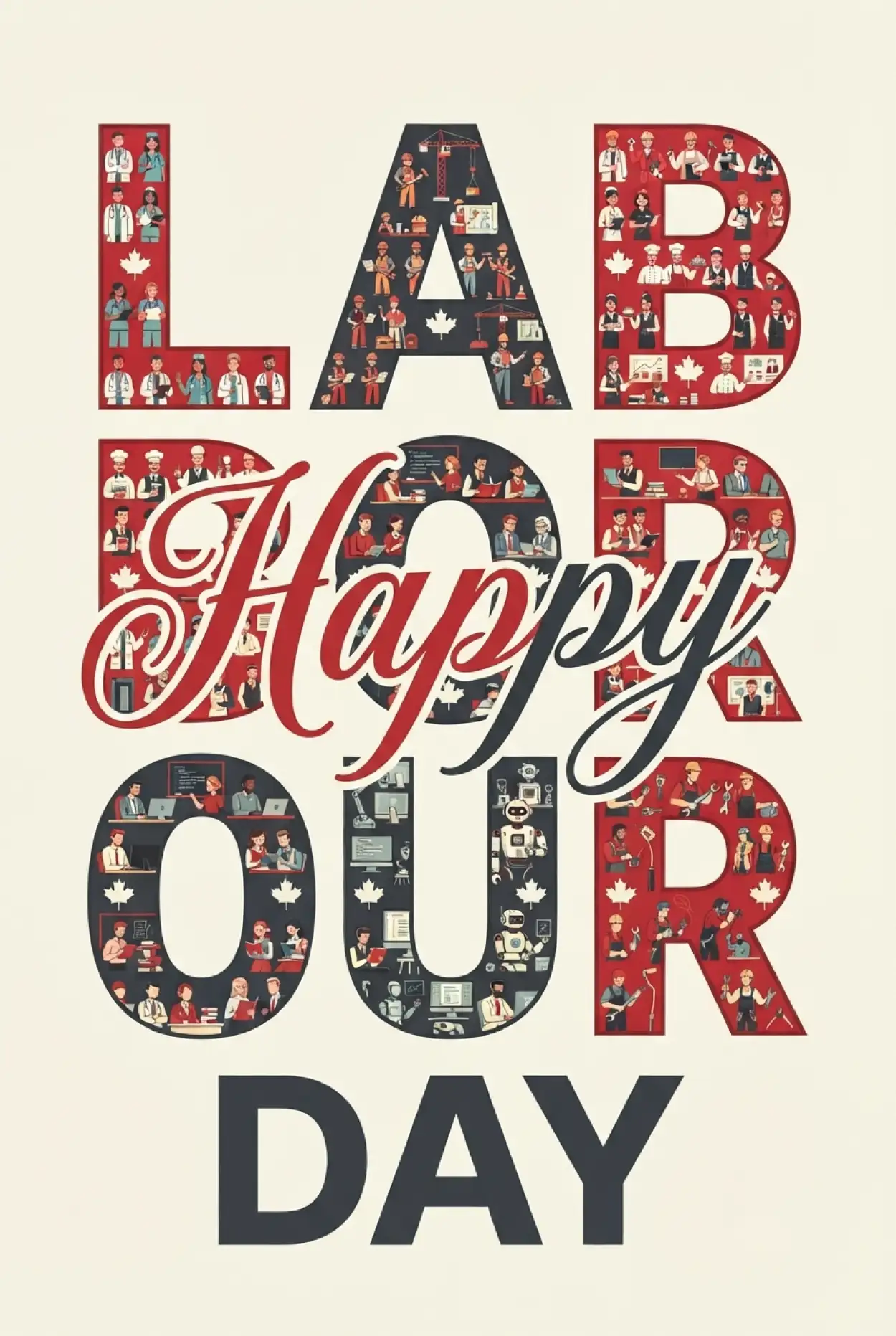 Free Download Happy Labour Day Canada 2026 Red And White Images - High Quality Happy Labour Day Canada 2026 Image