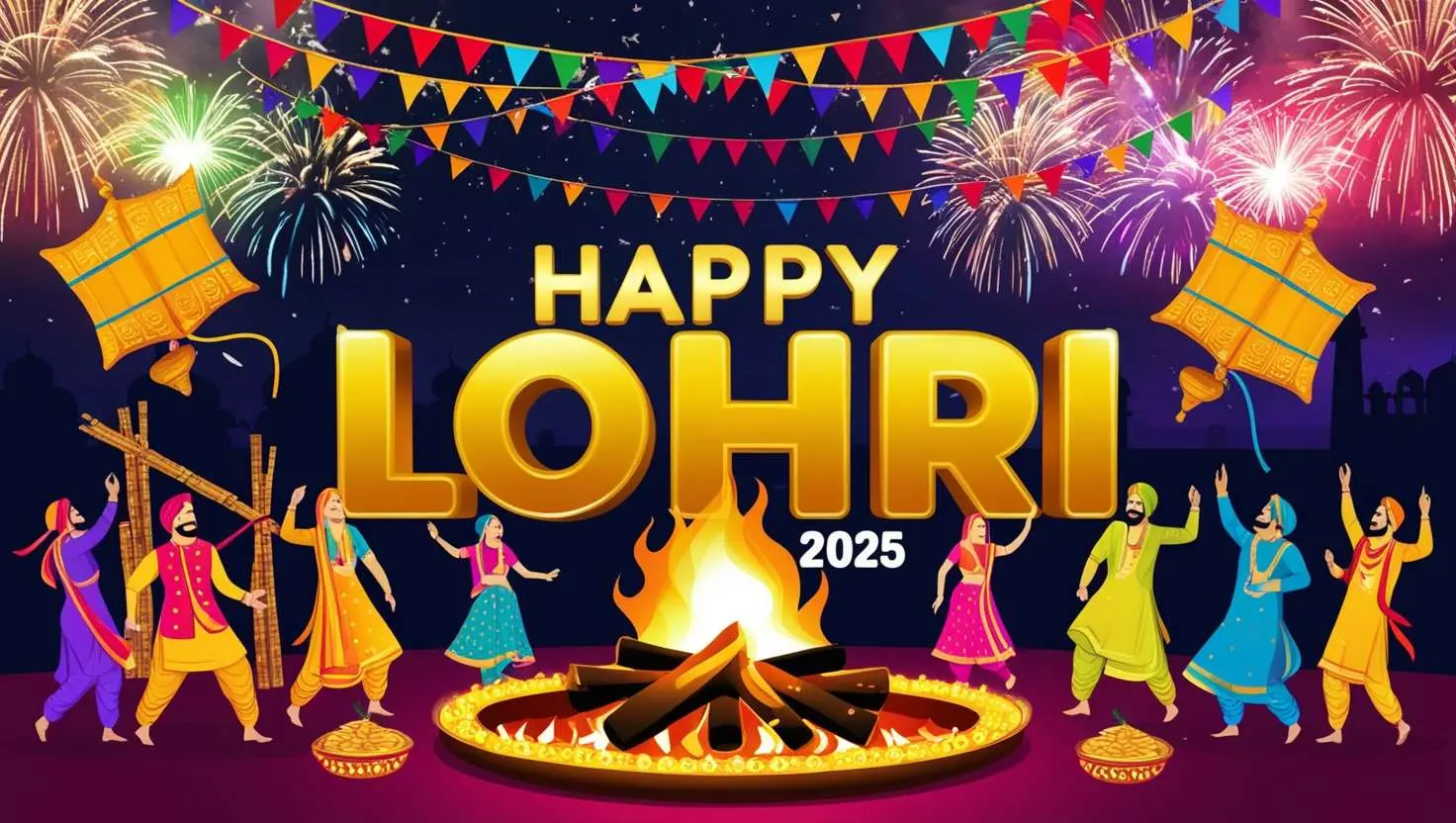 happy lohri 2025 animated wallpapers