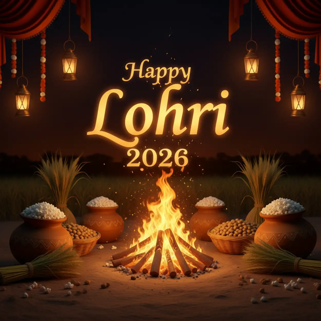 happy lohri 2026 greeting for whatsapp status