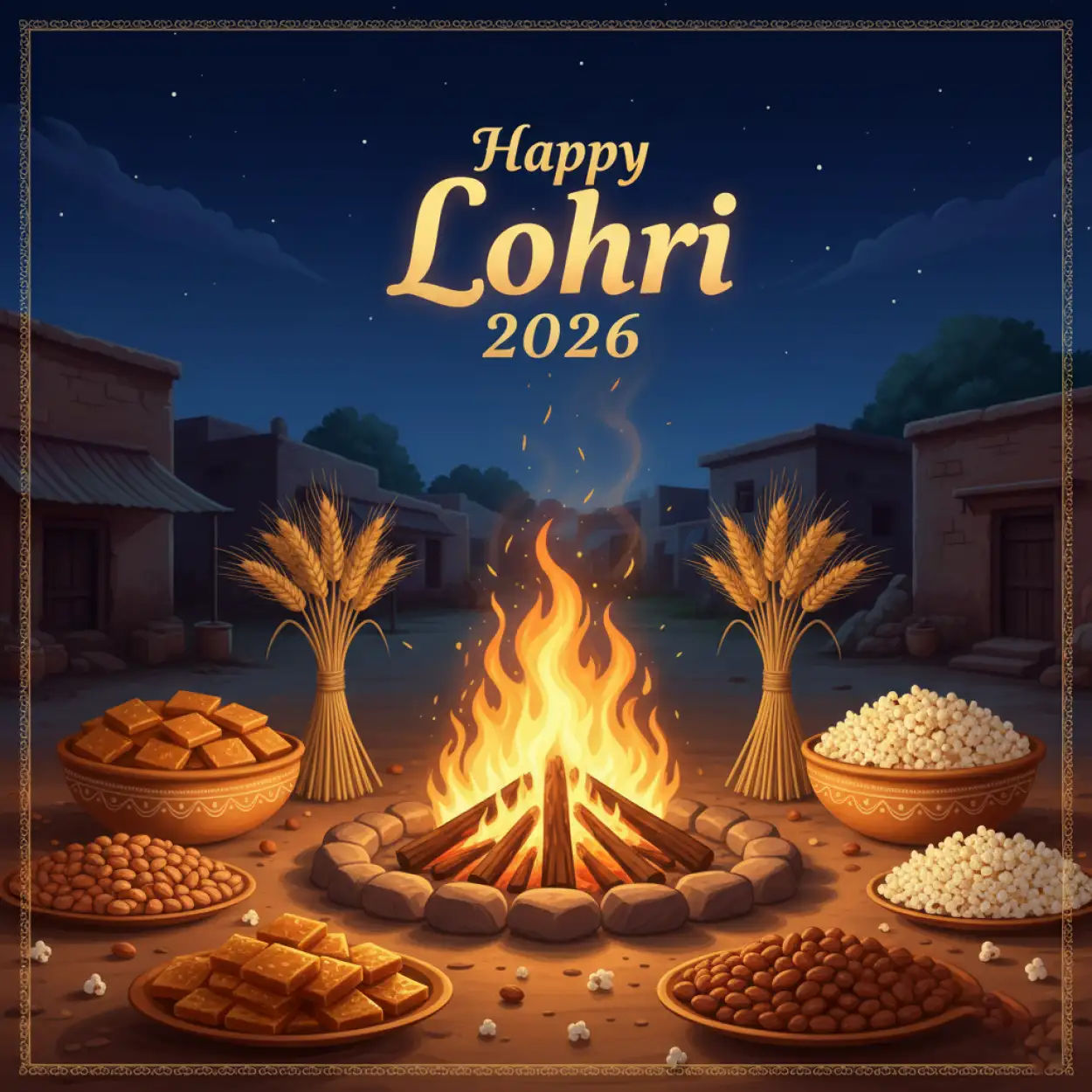 happy lohri 2026 greetings ethnic design