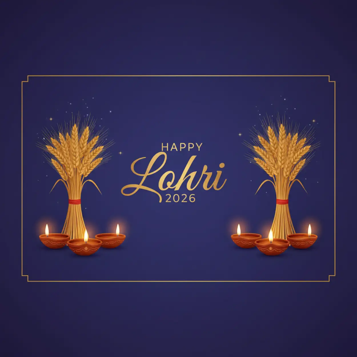 happy lohri 2026 greetings night bonfire theme