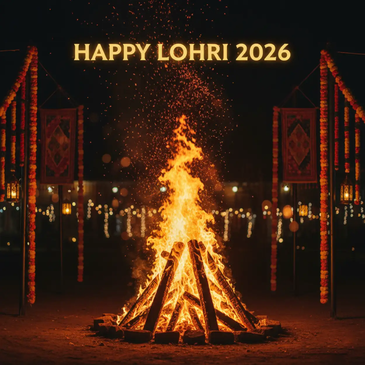 happy lohri 2026 reels thumbnail background