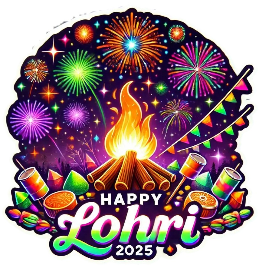 happy lohri png with vibrant colors