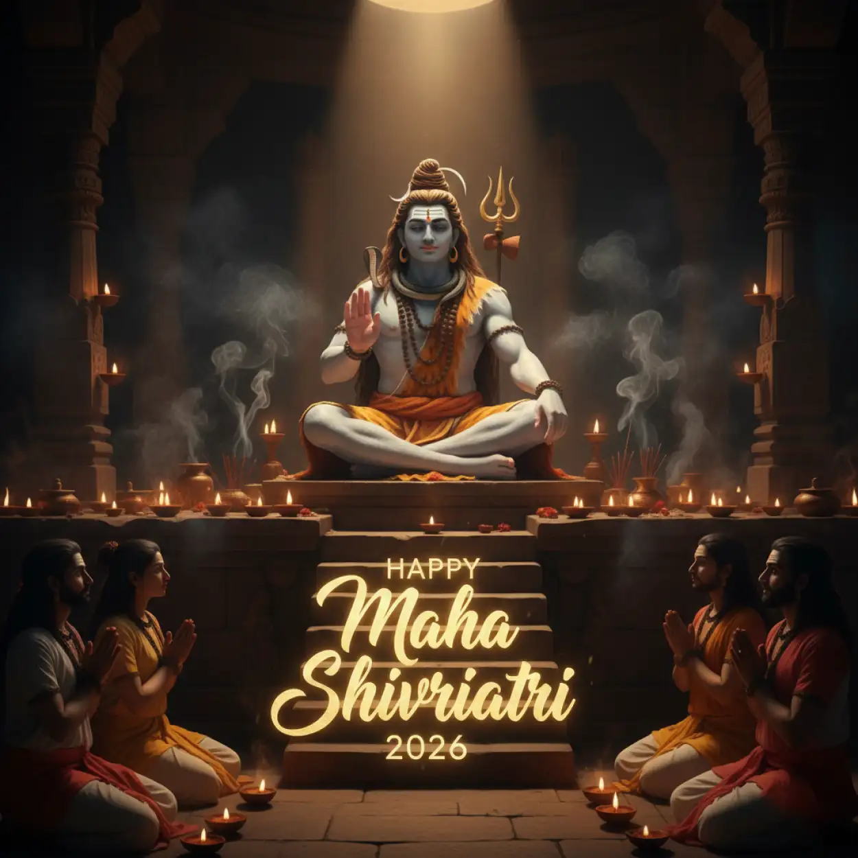 Free Download Happy Maha Shivratri 2026 Whatsapp Creative Festival Poster - High Quality Happy Maha Shivratri 2026 Whatsapp Background